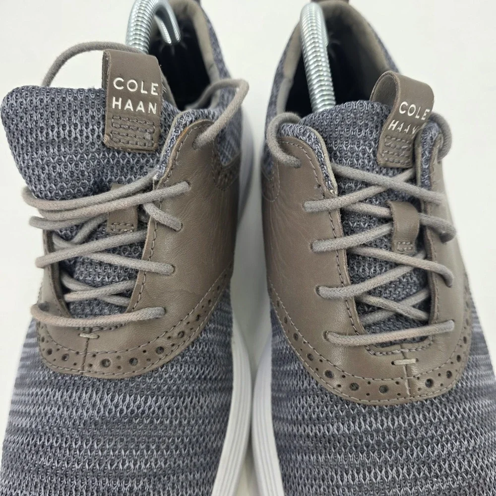 COLE HAAN GRAND TOUR KNIT OXFORDS MENS SIZE 9.5 M GRAY BROWN CASUAL SHOES C31346